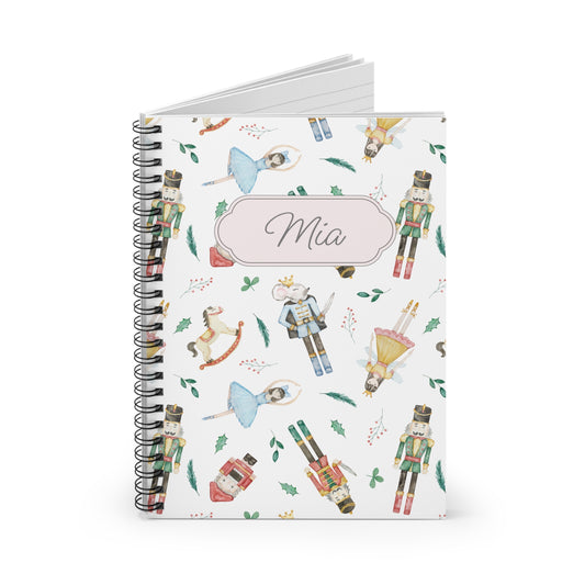 Nutcracker Ballet Spiral Notebook - Personalized, Ruled Line Pages, Document Pocket
