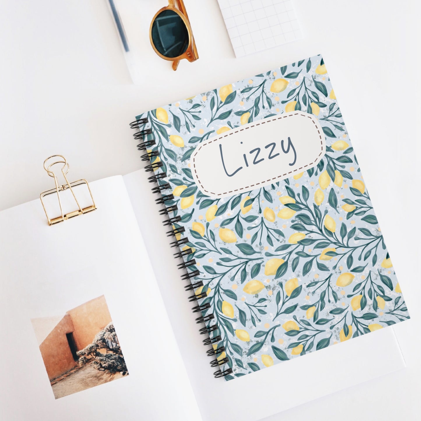 Lemon Plant Spiral Notebook - Personalized, Rule Lined Journal