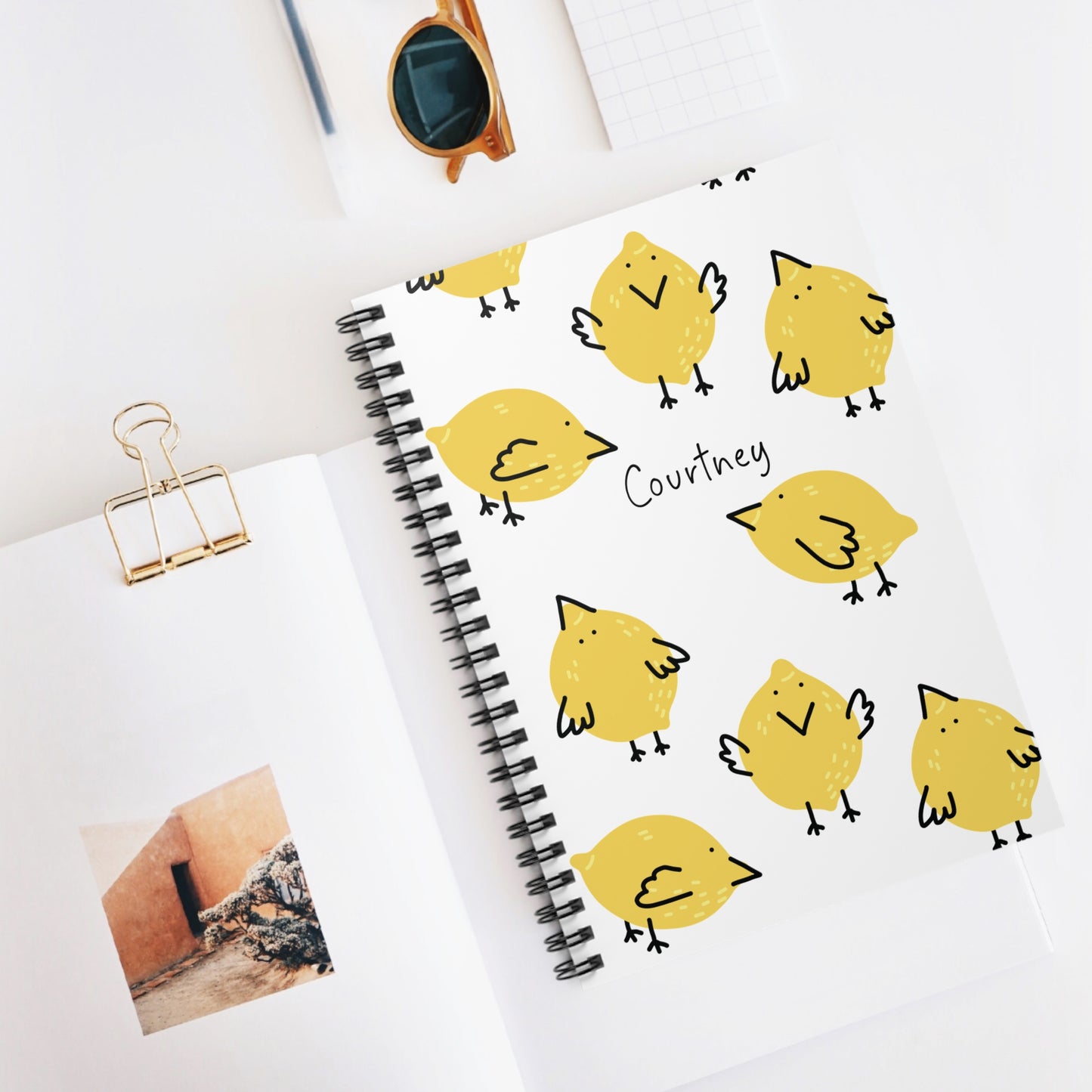 Lemon Chicks Spiral Notebook - Personalized, Rule Lined Journal