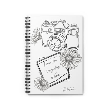 Faith and Photography Themed Spiral Notebook - Personalized, Ruled Line Pages, Document Pocket