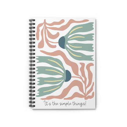 Wavy Flower Illustration Spiral Notebook - Personalized, Rule Lined Journal