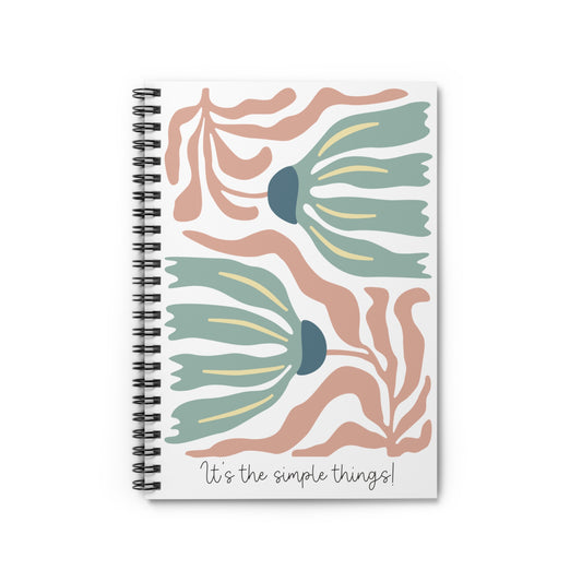 Wavy Flower Illustration Spiral Notebook - Personalized, Rule Lined Journal