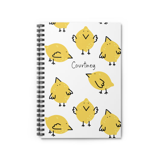 Lemon Chicks Spiral Notebook - Personalized, Rule Lined Journal