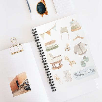 Baby Themed Collection Spiral Notebook - Personalized, Rule Lined Journal