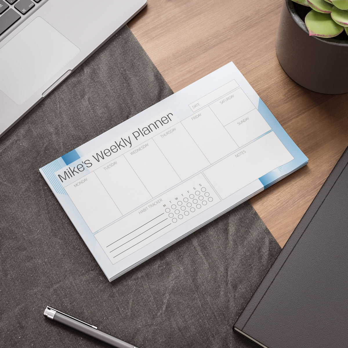 Blue Design Weekly Planner — Custom Post-it® Note Pads