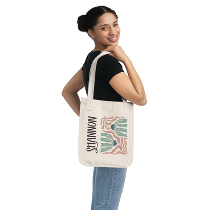 Wavy - Organic Personalized Canvas Tote Bag