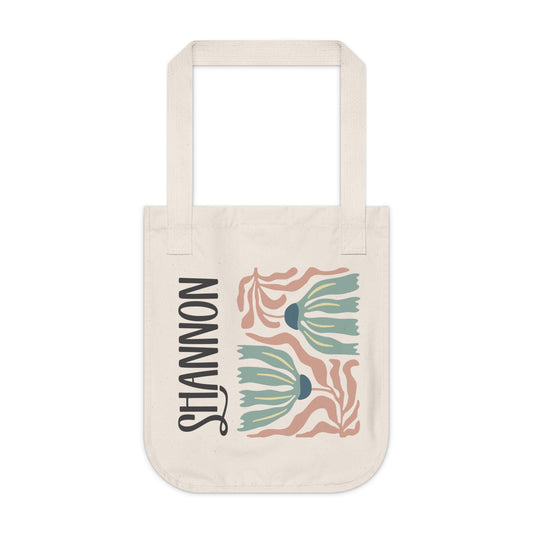 Wavy - Organic Personalized Canvas Tote Bag