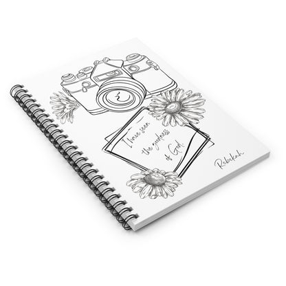 Faith and Photography Themed Spiral Notebook - Personalized, Ruled Line Pages, Document Pocket