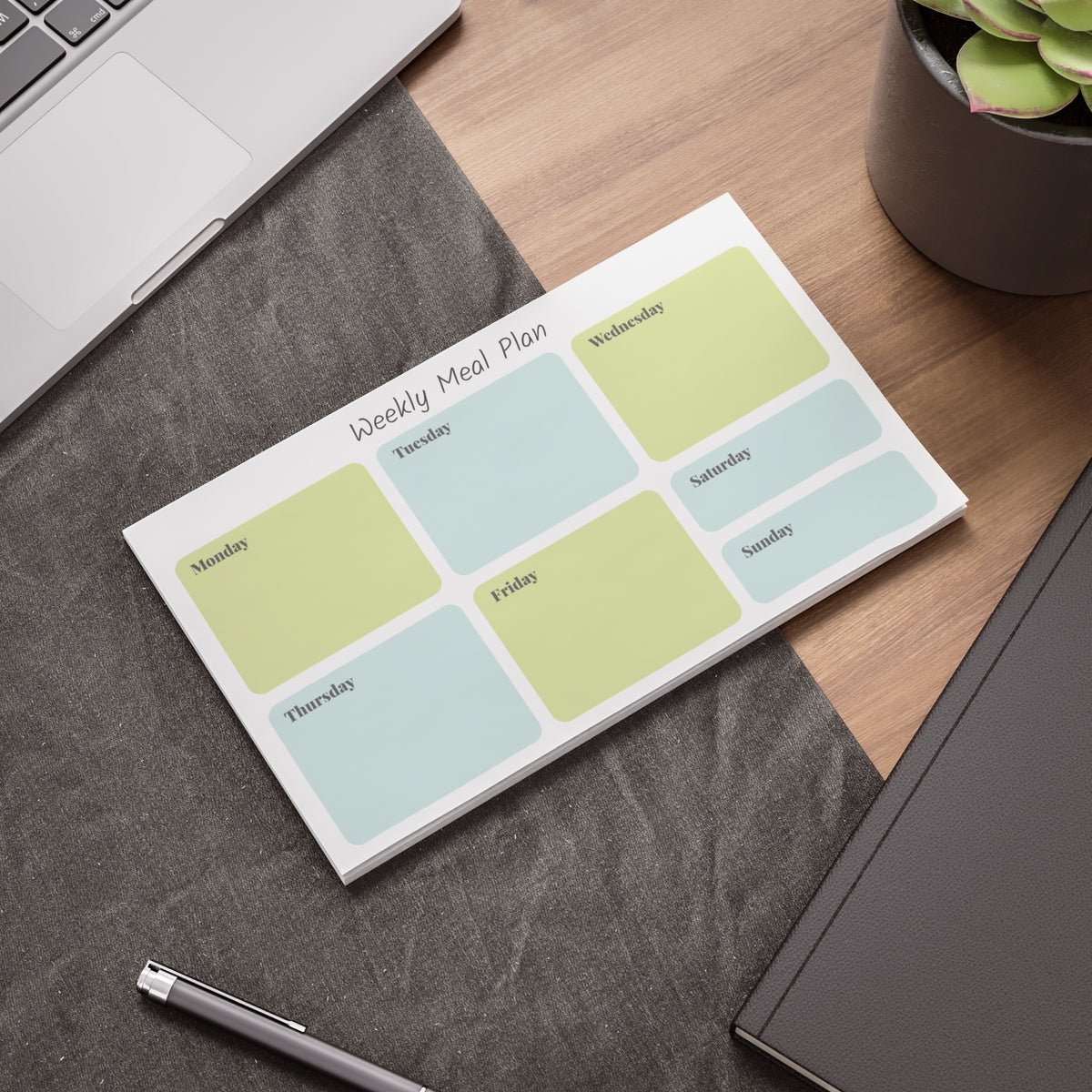 Weekly Planner in Green & Blue — Custom Post-it® Note Pads