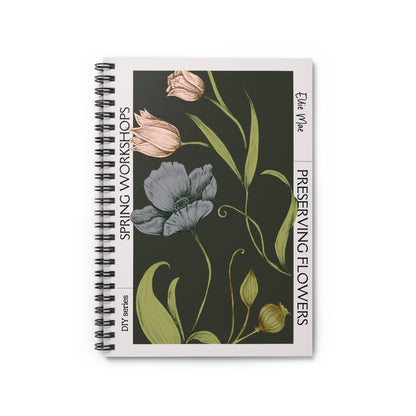 Flower Workshop Artwork Spiral Notebook - Personalized, Rule Lined Journal