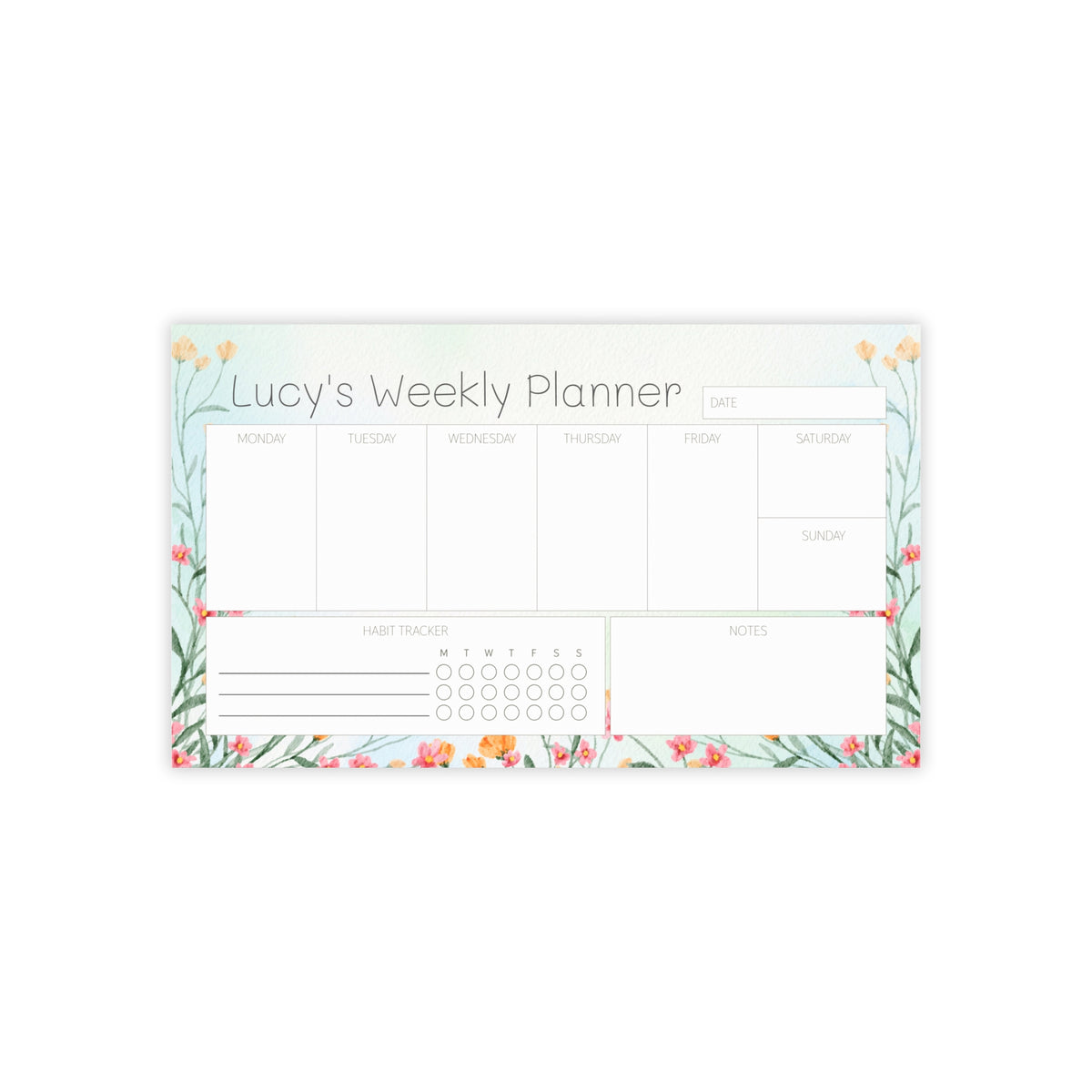 Floral Weekly Planner — Custom Post-it® Note Pads
