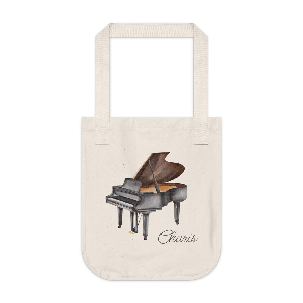 Piano - Organic Personalized Canvas Tote Bag