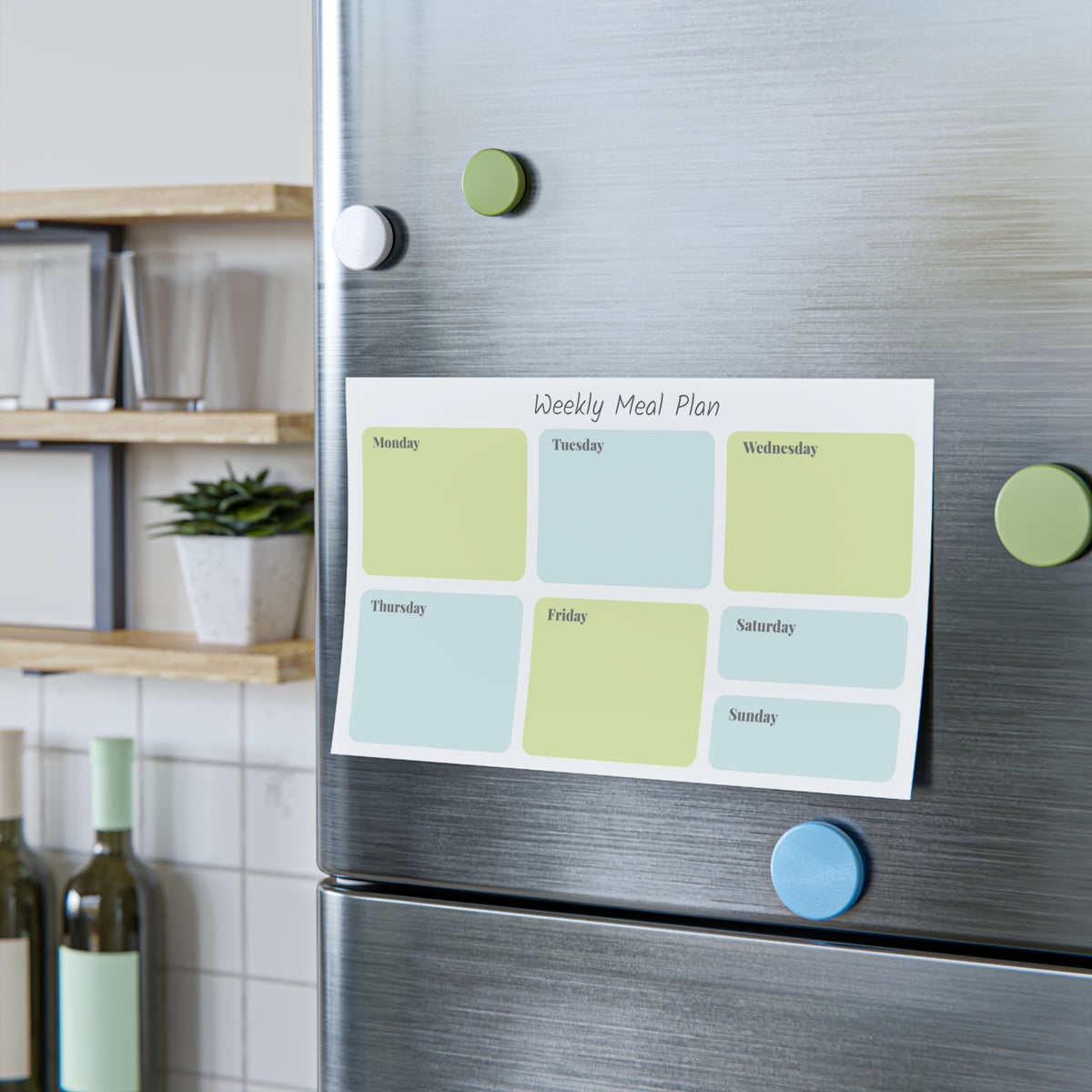 Weekly Planner in Green & Blue — Custom Post-it® Note Pads