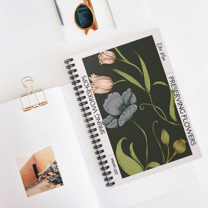 Flower Workshop Artwork Spiral Notebook - Personalized, Rule Lined Journal