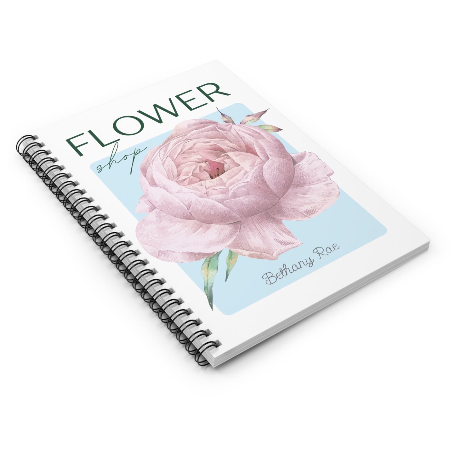 Flower Shop Illustration Spiral Notebook - Personalized, Rule Lined Journal