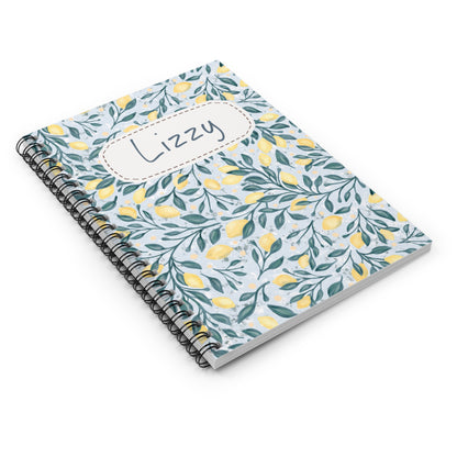 Lemon Plant Spiral Notebook - Personalized, Rule Lined Journal