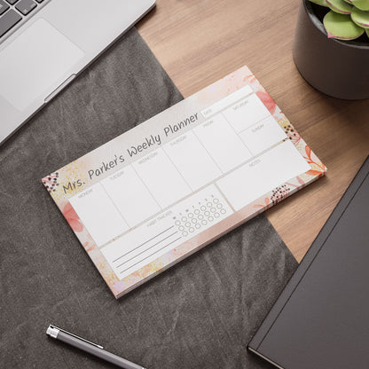 Weekly Planner with Floral Watercolor — Custom Post-it® Note Pads