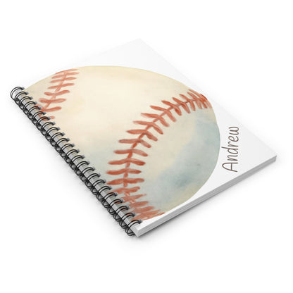 Pickleball with Net Spiral Notebook - Personalized, Ruled Line Pages, Document Pocket