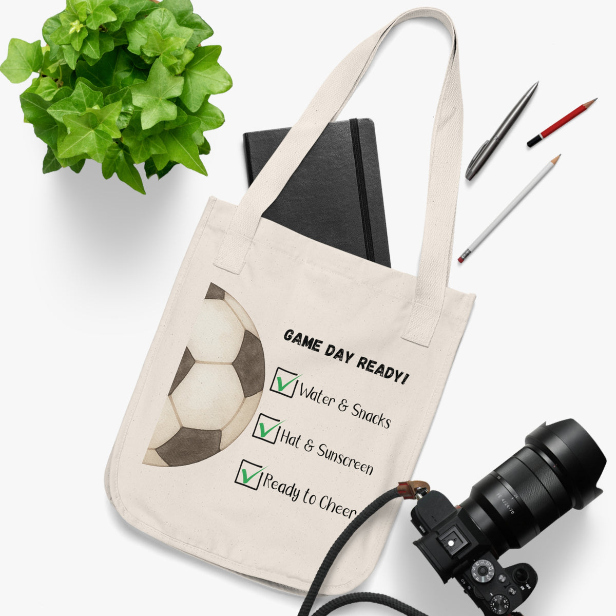Soccer Custom Checklist - Organic Personalized Canvas Tote Bag