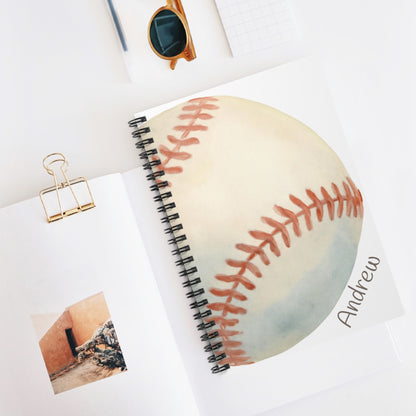 Pickleball with Net Spiral Notebook - Personalized, Ruled Line Pages, Document Pocket