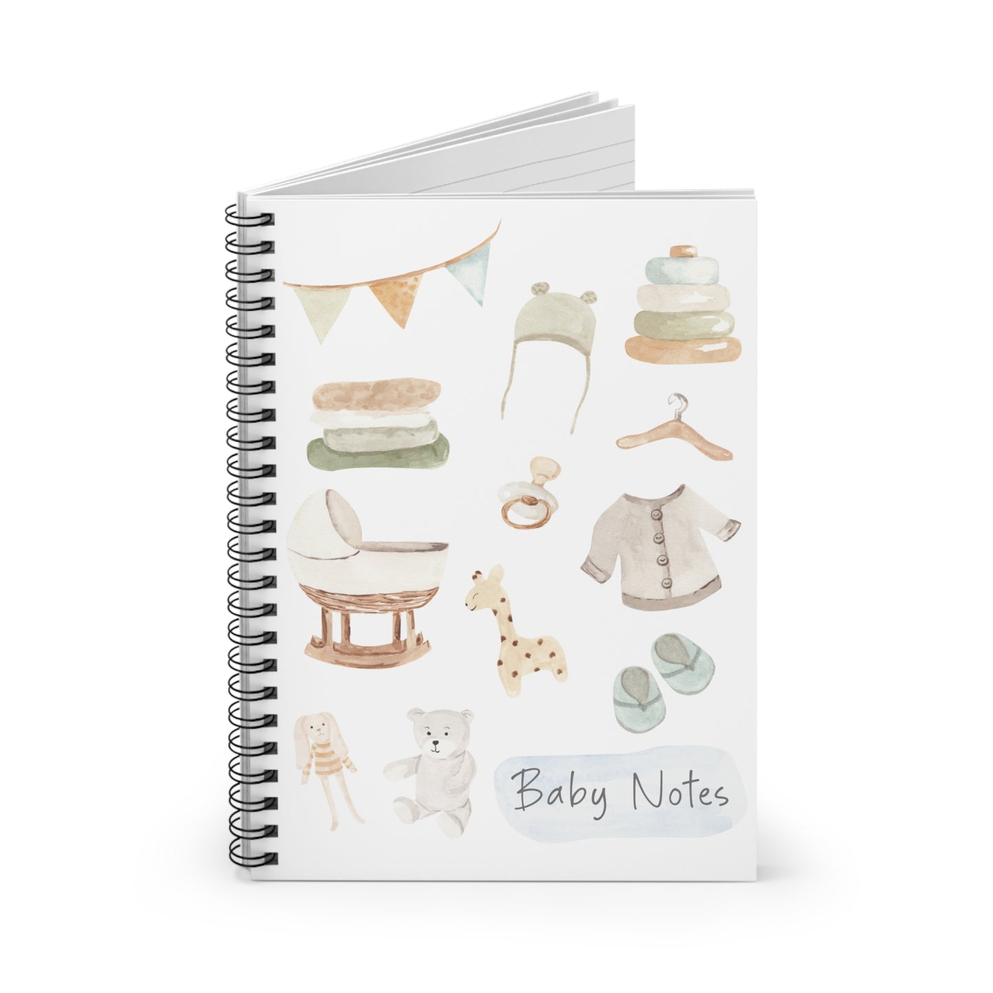 Baby Themed Collection Spiral Notebook - Personalized, Rule Lined Journal