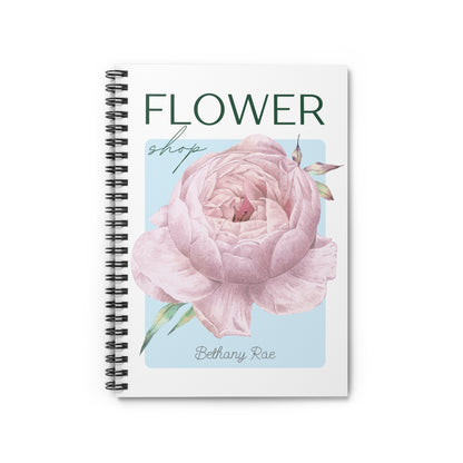 Flower Shop Illustration Spiral Notebook - Personalized, Rule Lined Journal