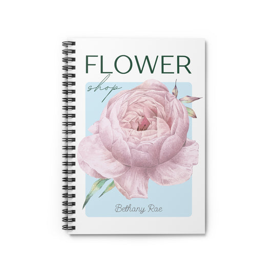 Flower Shop Illustration Spiral Notebook - Personalized, Rule Lined Journal
