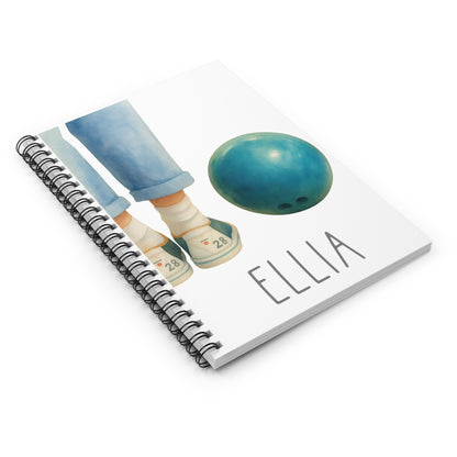 Bowling Ball Spiral Notebook - Personalized, Ruled Line Pages, Document Pocket
