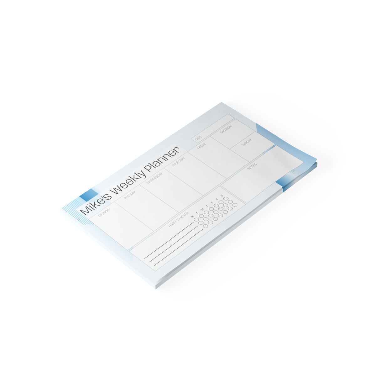Blue Design Weekly Planner — Custom Post-it® Note Pads