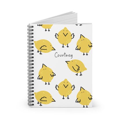 Lemon Chicks Spiral Notebook - Personalized, Rule Lined Journal