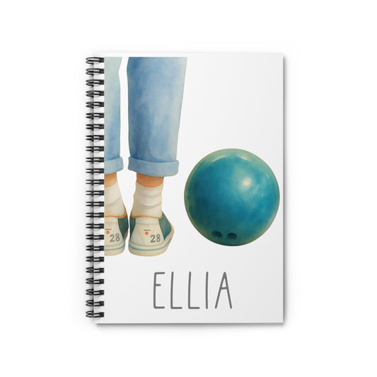 Bowling Ball Spiral Notebook - Personalized, Ruled Line Pages, Document Pocket