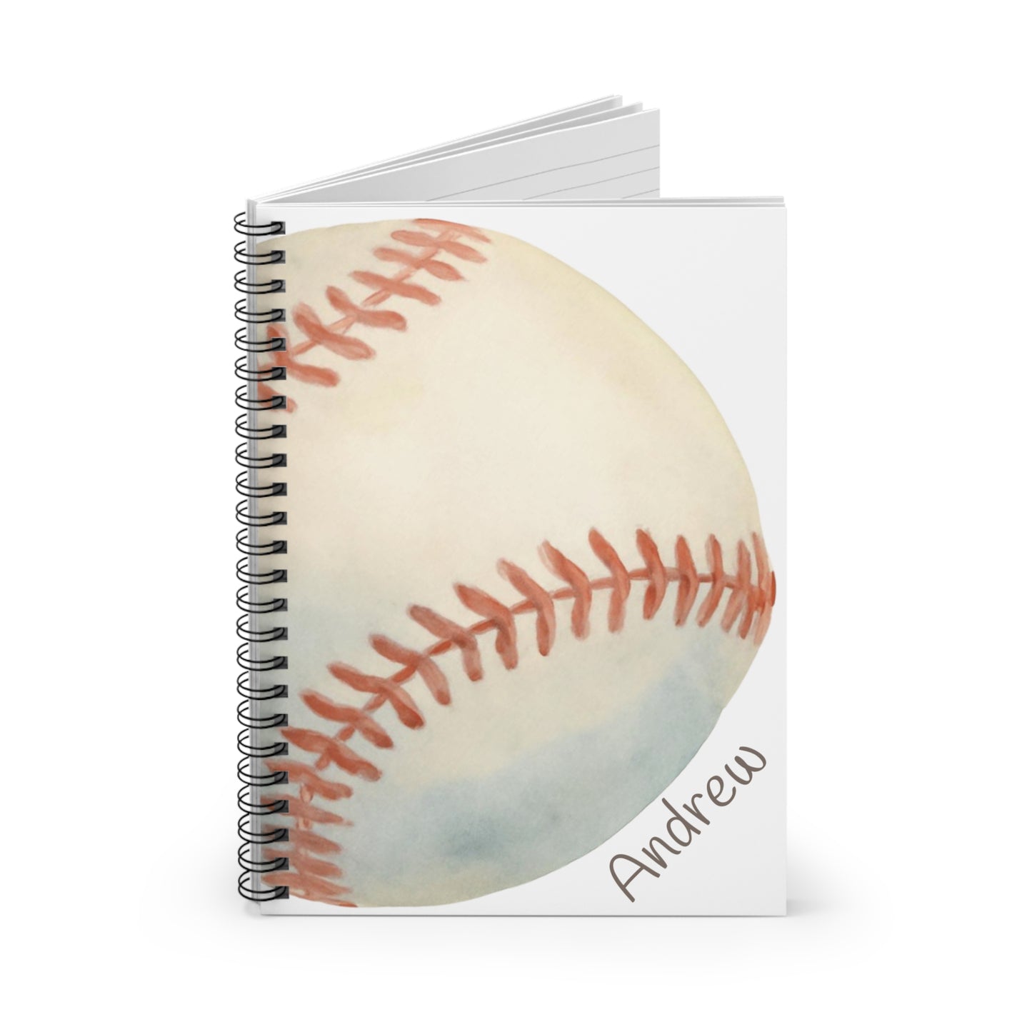 Pickleball with Net Spiral Notebook - Personalized, Ruled Line Pages, Document Pocket